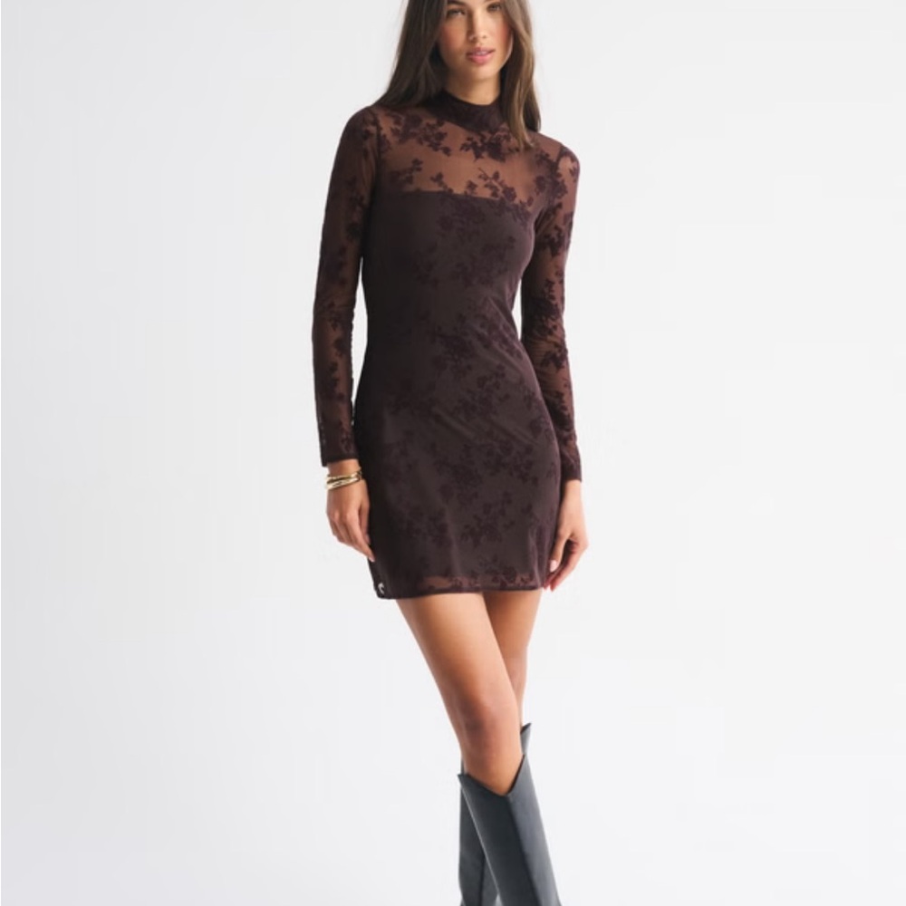 Abercrombie Bra-Free Open-Back Mockneck Mini Dress